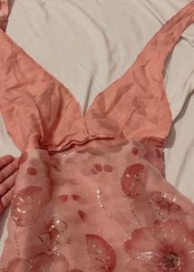 Chatpata Pink Sequined Halter Neck
