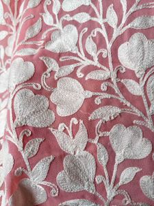 Elegant Pink Embroidered Kurta Semi stitched