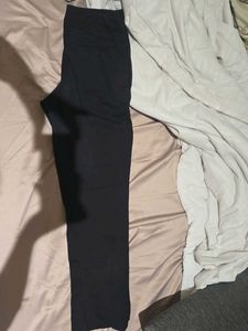 Chic Black Pants with Gold Detail