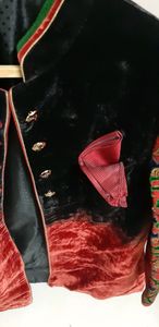 maroon n black sherwani