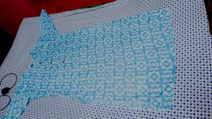 Blue Printed Cotton Kurta Set with Dupatta