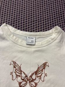 Cream Butterfly Graphic T-Shirt