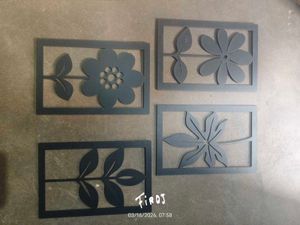 Set of 3 Modern Floral Wall Decor