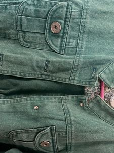 Stylish Green Denim Jacket