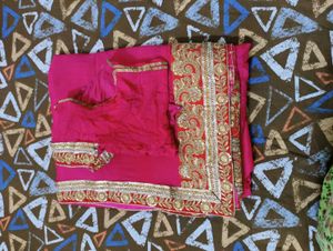 Stunning Pink Embroidered Saree
