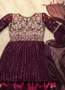 Elegant Purple Embroidered Lehenga Choli