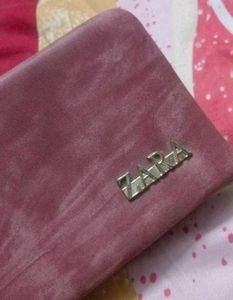 🌷ZARA Pink Suede Zip Around Wallet