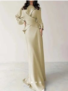 Elegant Satin Wrap Gown