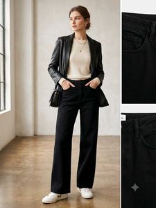 Stylish Black Wide-Leg Jeans