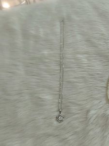 92.5 Rhodium Silver Necklace With Earrings