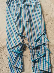 Checkered Casual Pants with Ties