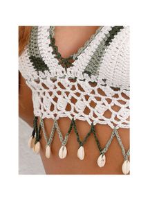Boho Crochet Bikini Top with Shells