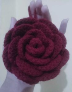 Handmade Crochet rose Flower coin pauch,(earbuds c