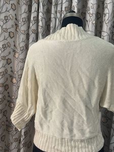 Cream Knit Cropped Cardigan