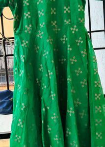 Vibrant Green Printed Kurta gown