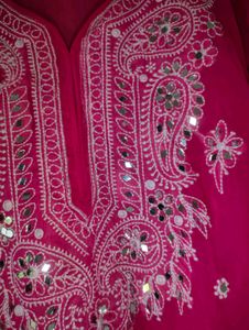 Pink Chikankari Kurti