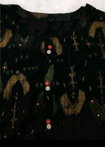 Black kurta with beautiful red palazz