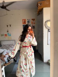Cute Cherry Print Robe