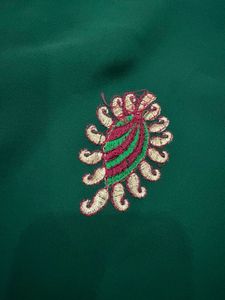Elegant Green Embroidered Saree