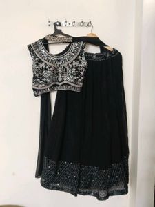 Stunning Embellished Black Lehenga Choli Top