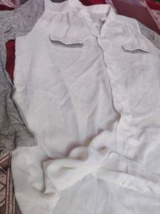 Chic White &amp; Grey Long Sleeve Top