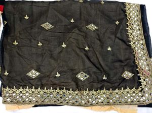 Black Saree with mirror work 💕