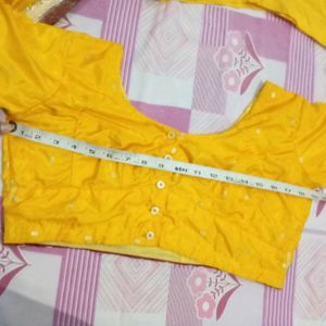 Pure Silk Beautiful Banarasi Saree Yellow Colour