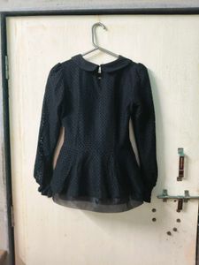 Stylish Black Peplum Top