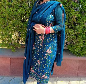 Beautiful Teal Floral Kurta Set