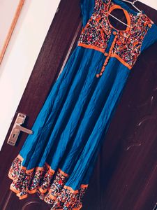 Elegant Royal Blue 💙 Flared Anarkali Kurta