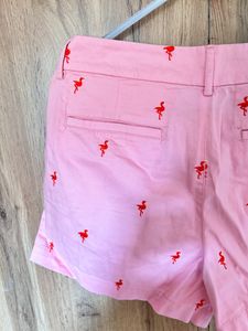Flamingo Printed Shorts Size :34Women's Embroidere