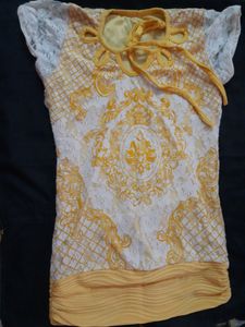 yellow top with net work, size xxs-xs