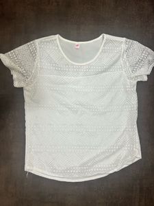 Coquette White Lace Short Sleeve Top