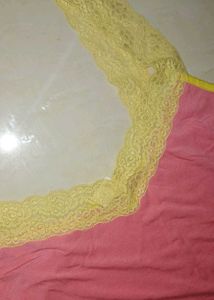 Pink Lace Trim Slip Dress