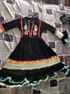 Embellished Black Kurta Set