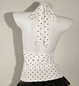Chic Polka Dot Halter Top