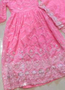 pink anarkali dress