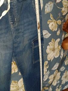 Blue Denim Cargo Jeans