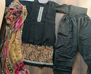 Elegant Black Kurta Set with Dupatta
