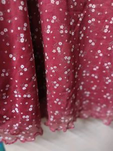 Burgundy Floral Print Spaghetti Strap Dress