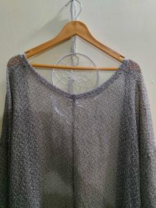 Elegant Silver Knit Cardigan