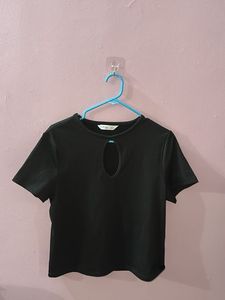 Cotton On Black Keyhole T-Shirt