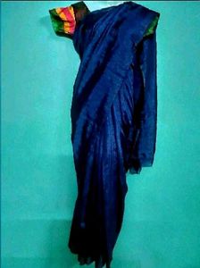 Blue colour  silk saree