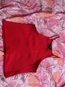 Ribbed Red Crop Top