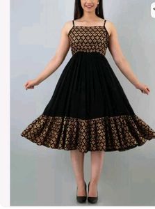 Elegant Black &amp; Gold Ethnic Gown