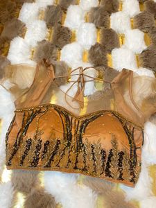 Coral fringes top lehenga set