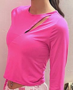 Hot Pink Long Sleeve Wrap Top