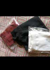 combo of jeans and 3-Pack Ribbed Mock Neck Sleevel