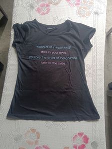 Zudio Women Black Typography Tshirt