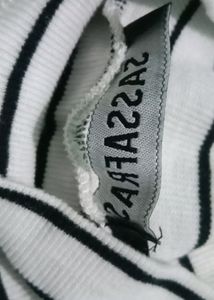 Black And White Strap Top For Women